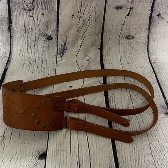 New Leather Candies Brown Double Buckle Belt L/XL - Picture 9 of 10